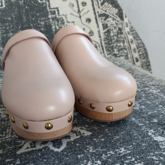 J. Crew Convertable Leather Clogs Luxury Camel/Blush Pink 7US - Picture 10 of 13